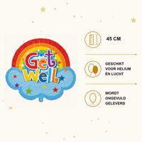 Get Well Folie Ballon - 45 cm - Ballonnenshop.nl