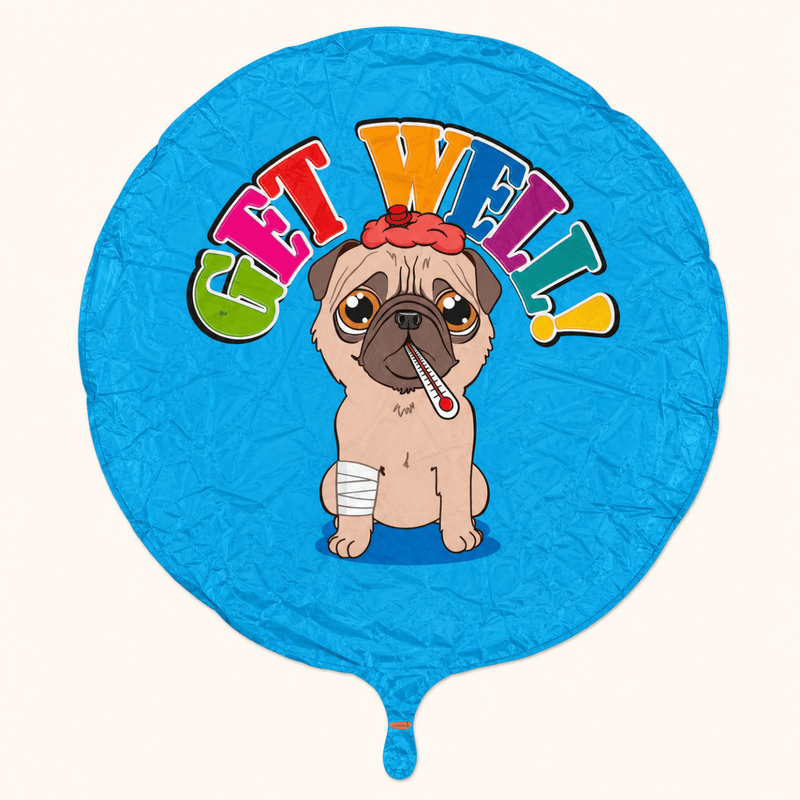 Get Well Hond Folie Ballon - 45 cm - Ballonnenshop.nl