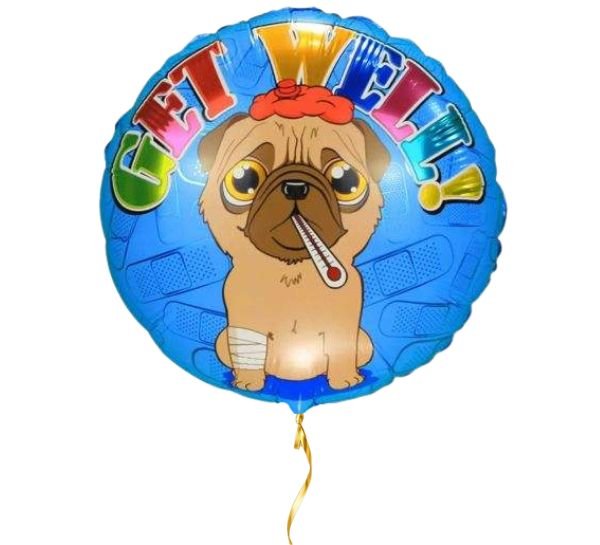 Get Well Hond Helium Ballon - Gevuld Met Helium - 45 cm - Ballonnenshop.nl