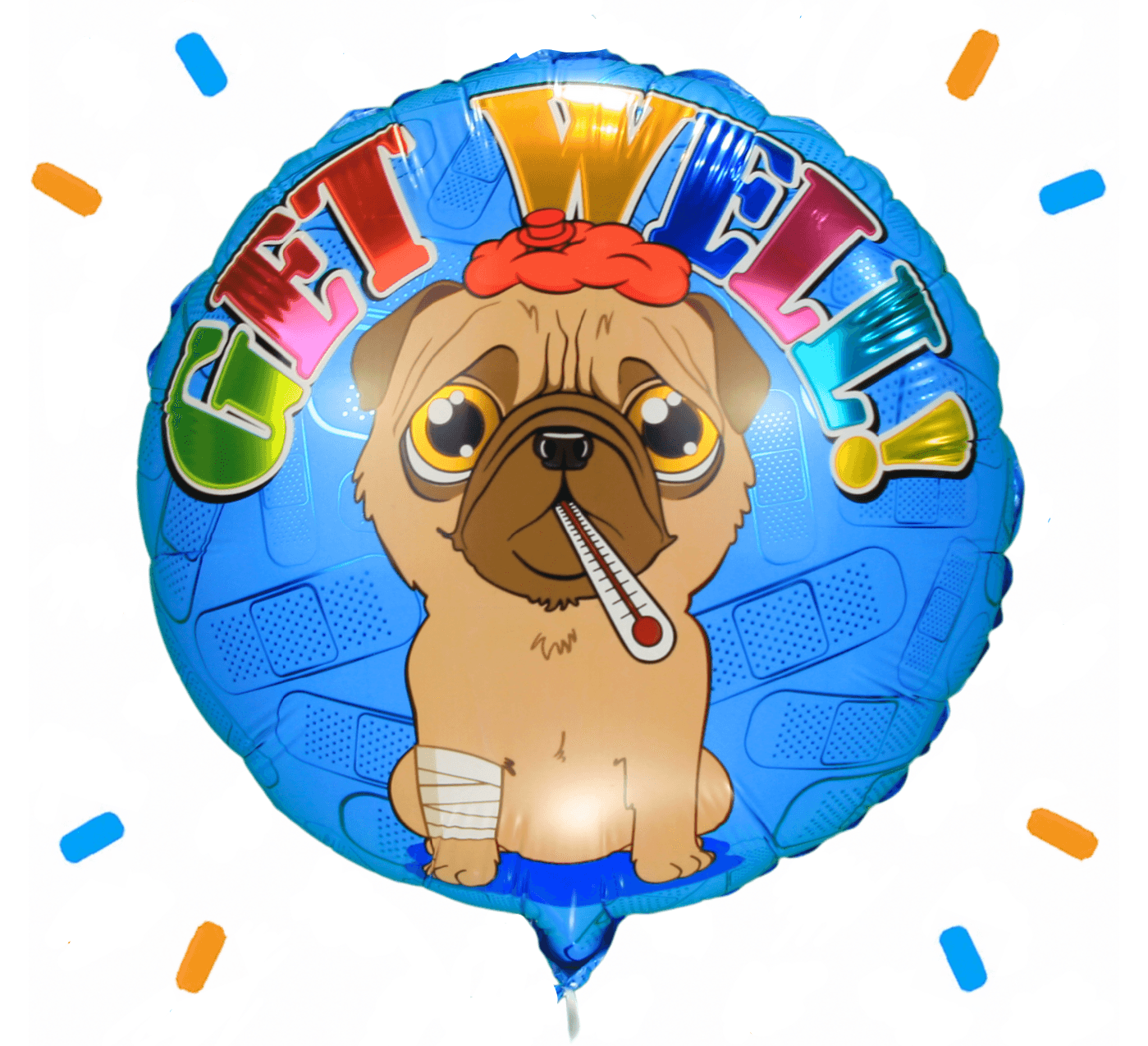 Get Well Hond Helium Ballon - Gevuld Met Helium - 45 cm - Ballonnenshop.nl