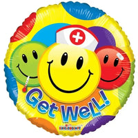 Get Well Smileys Folie Ballon - 46 cm - Ballonnenshop.nl