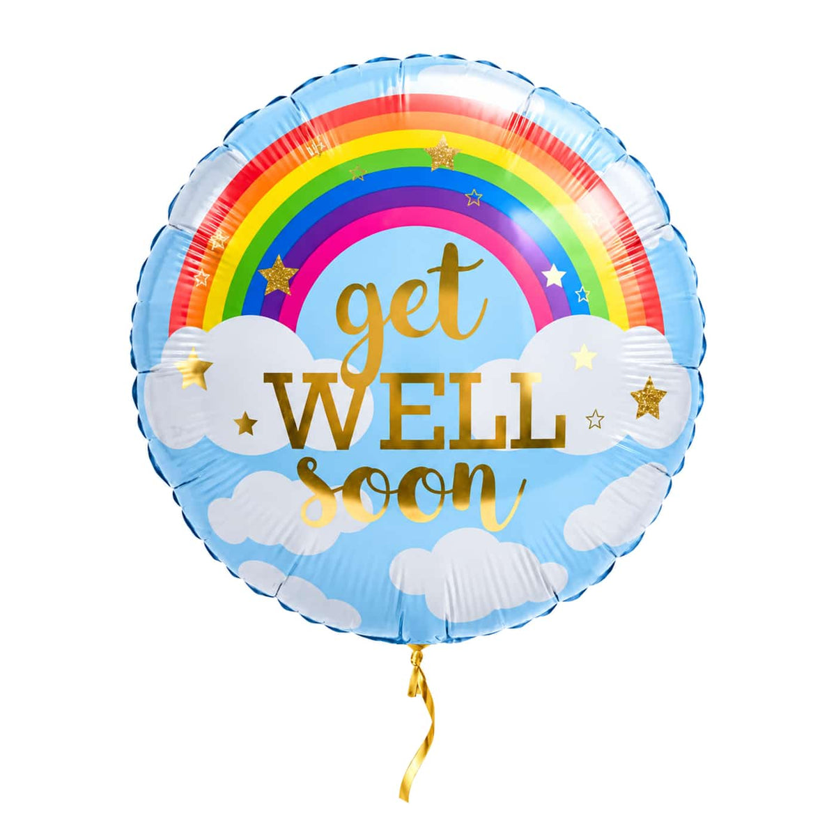 Get Well Soon Ballon – met helium gevuld, met gouden lint