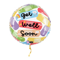 Get Well Soon Pleisters Ballon – met helium gevuld, met gouden lint