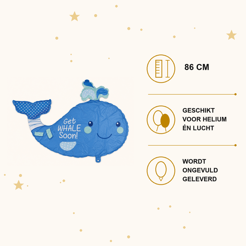 Get Whale Soon Folie Ballon - 86 cm - Ballonnenshop.nl