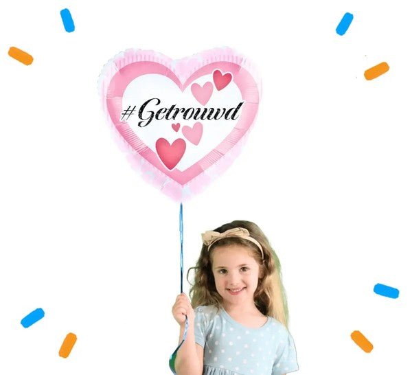  Getrouwd Helium Ballon Gevuld Met Helium - 46 cm - Ballonnenshop.nl