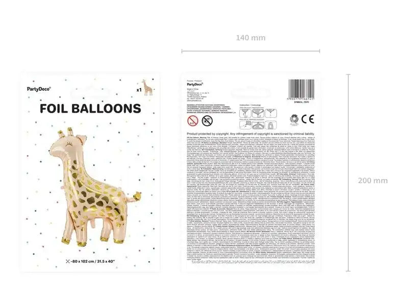 Giraffe Folie Ballon 120 cm - Ballonnenshop.nl