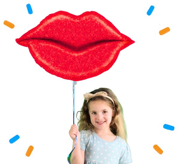 Glitter Lippen Helium Ballon - Gevuld Met Helium - 99 cm - Ballonnenshop.nl