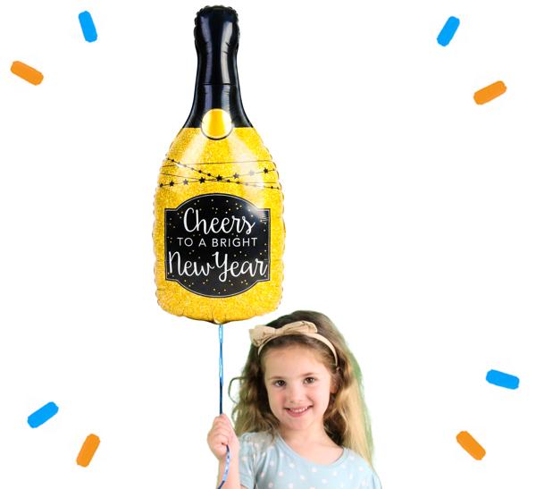 Glittering New Year Helium Ballon - Gevuld Met Helium - 81 cm - Ballonnenshop.nl