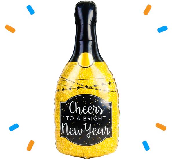 Glittering New Year Helium Ballon - Gevuld Met Helium - 81 cm - Ballonnenshop.nl