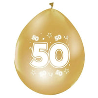 Gouden Ballonnen 50 Jaar Metallic - 8 stuks - 30 cm - Ballonnenshop.nl