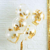 Gouden Confetti Ballonnen Sterren - 5 stuks - 30 cm - Ballonnenshop.nl