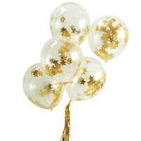 Gouden Confetti Ballonnen Sterren - 5 stuks - 30 cm - Ballonnenshop.nl