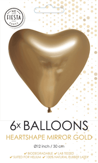 Gouden Hartjes Ballonnen - 6 stuks - 30 cm - Ballonnenshop.nl