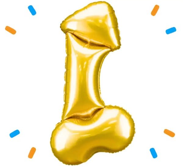 Gouden Piemel Helium Ballon - Gevuld Met Helium - 88 cm - Ballonnenshop.nl