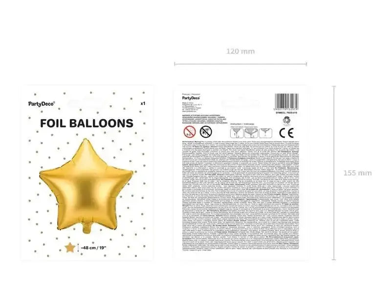 Gouden Ster Folie Ballon 48 cm - Ballonnenshop.nl