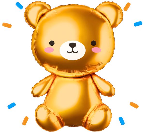 Gouden Teddybeer Helium Ballon - Gevuld Met Helium - 74 cm - Ballonnenshop.nl