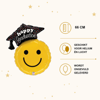 Graduation Smiley Folie Ballon - 66 cm - Ballonnenshop.nl