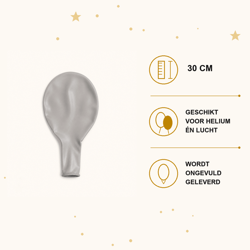 Grijze Ballonnen 10 Stuks 30 cm - Ballonnenshop.nl
