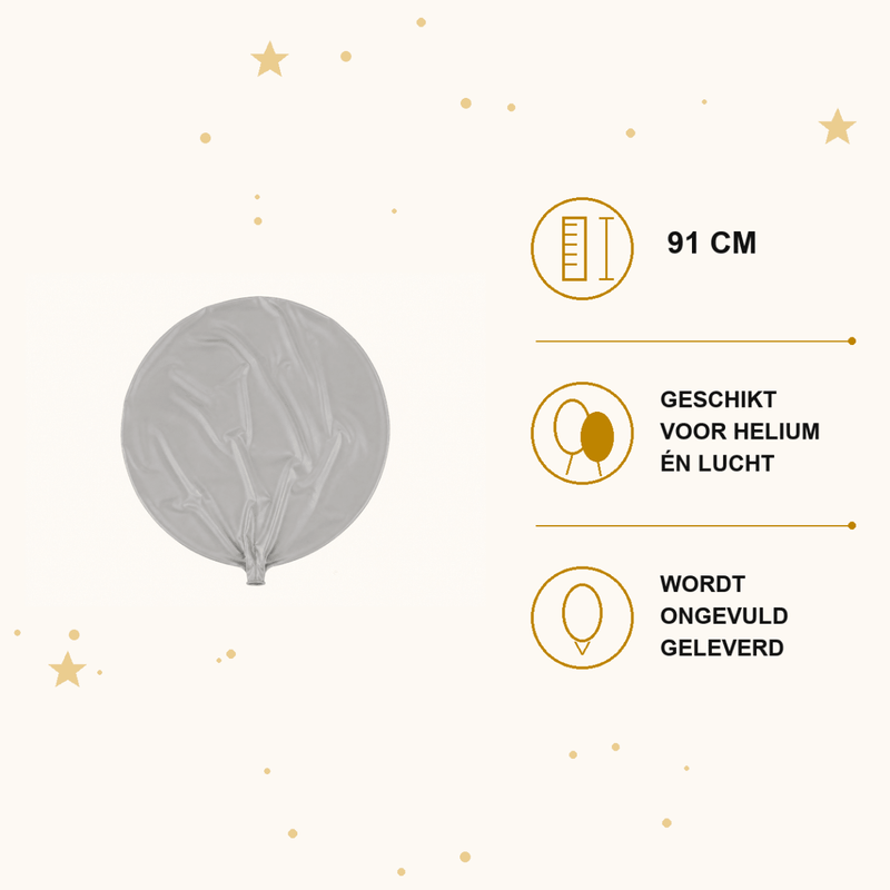 Grijze Mega Ballon XL 91 cm - Ballonnenshop.nl