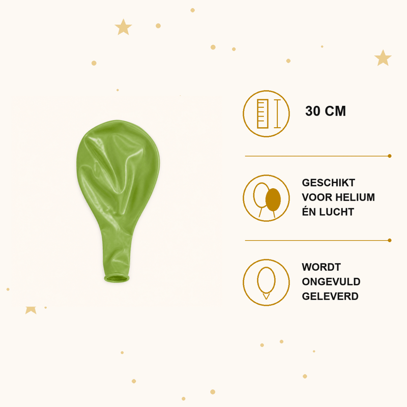 Groene Ballonnen Metallic 10 Stuks 30 cm - Ballonnenshop.nl
