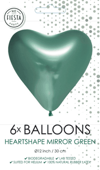 Groene Hartjes Ballonnen - 6 stuks - 30 cm - Ballonnenshop.nl