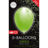 Groene Led Ballonnen - 5 stuks - 25 cm - Ballonnenshop.nl