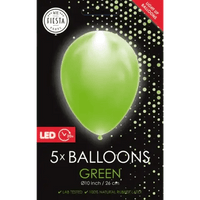 Groene Led Ballonnen - 5 stuks - 25 cm - Ballonnenshop.nl