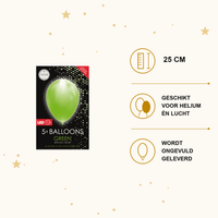 Groene Led Ballonnen - 5 stuks - 25 cm - Ballonnenshop.nl