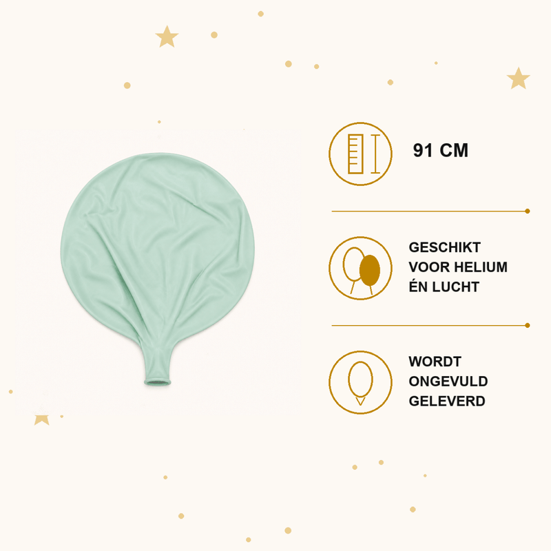 Groene Mega Ballon Pastel XL 91 cm - Ballonnenshop.nl