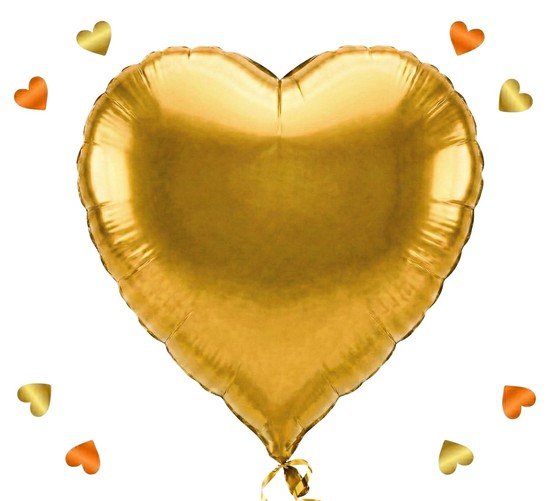 Grote Gouden Hartjes helium ballon, liefde in het groot - Ballonnenshop.nl
