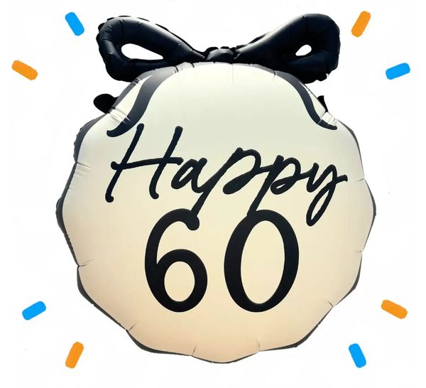 Happy 60 Helium Ballon - Gevuld Met Helium - 55 cm - Ballonnenshop.nl