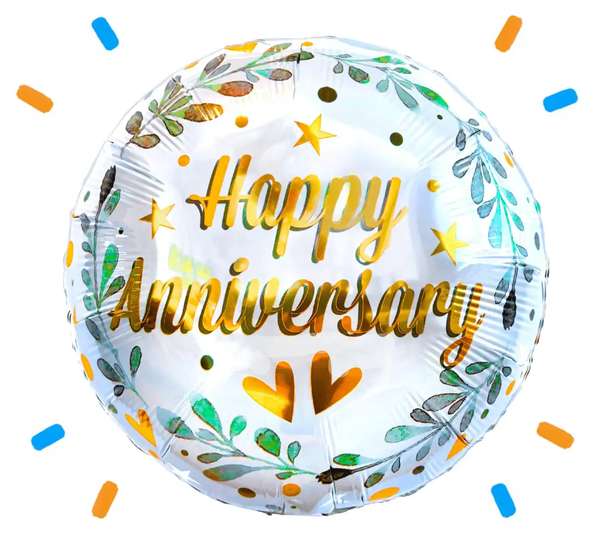 Happy Anniversary Helium Ballon - Gevuld Met Helium - 45 cm - Ballonnenshop.nl