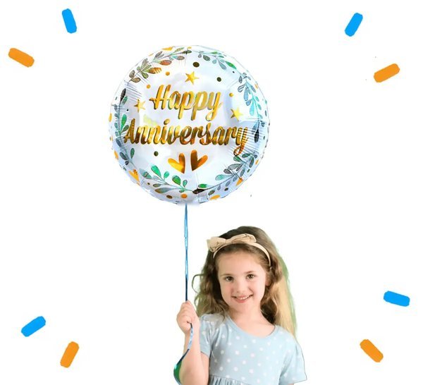 Happy Anniversary Helium Ballon - Gevuld Met Helium - 45 cm - Ballonnenshop.nl