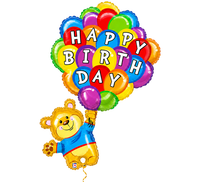 Happy Birthday Beer helium ballon 86 cm met goud lint - Ballonnenshop.nl