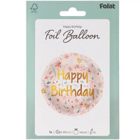 Happy Birthday Bloemen Folie Ballon - 46 cm - Ballonnenshop.nl