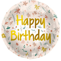 Happy Birthday Bloemen Folie Ballon - 46 cm - Ballonnenshop.nl