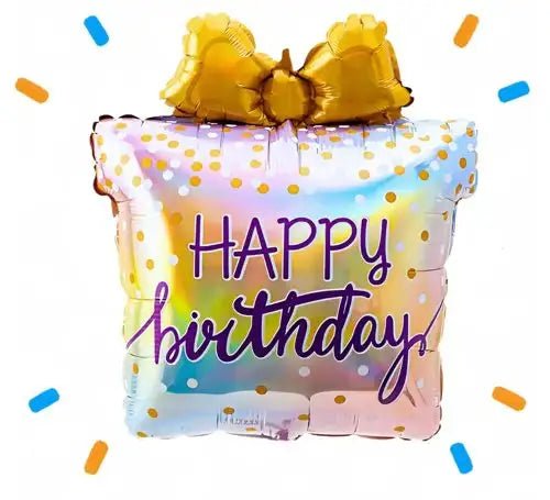 Happy Birthday Cadeau Regenboog Helium Ballon - Gevuld Met Helium - 69 cm - Ballonnenshop.nl