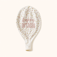 Happy Birthday Confetti Ballonnen - Rose Goud - 6 stuks - 30,5 cm - Ballonnenshop.nl