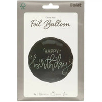 Happy Birthday Crème Noir Folie Ballon - 46 cm - Ballonnenshop.nl