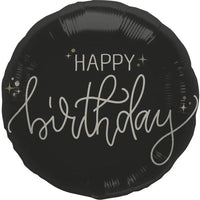 Happy Birthday Crème Noir Helium Ballon - Gevuld Met Helium - 46 cm - Ballonnenshop.nl