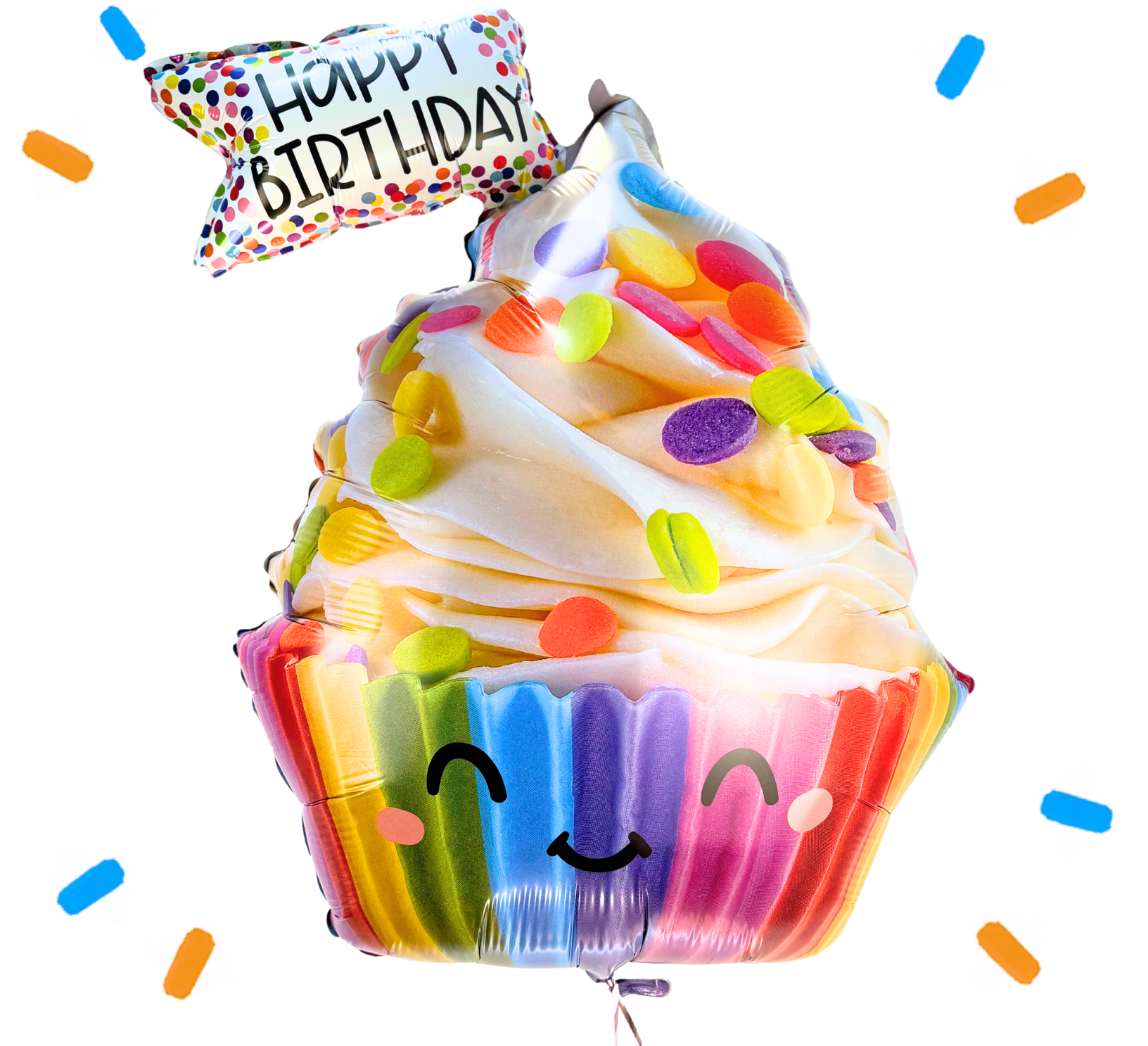 Happy Birthday Cupcake Helium Ballon - Gevuld Met Helium - 71 cm