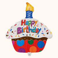 Happy Birthday Cupcake Folie Ballon - 46 cm - Ballonnenshop.nl