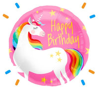 Happy Birthday Eenhoorn Helium Ballon - Gevuld Met Helium - 46 cm - Ballonnenshop.nl
