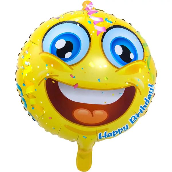 Happy Birthday Emoji Helium Ballon - Gevuld Met Helium - 45 cm - Ballonnenshop.nl