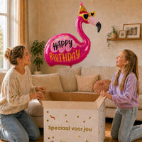 Happy Birthday Flamingo XL Ballon - Ballonnenshop.nl