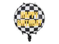 Happy Birthday Geblokte Vlag Folie Ballon - 45 cm - Ballonnenshop.nl