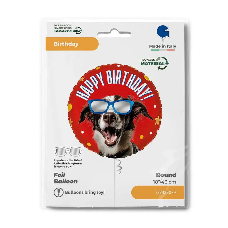 Happy Birthday Hond Folie Ballon - 46 cm - Ballonnenshop.nl