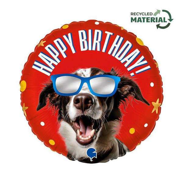 Happy Birthday - Hond - Verjaardag Ballon - Helium Ballon - Gevuld Met Helium - 46 cm - Ballonnenshop.nl