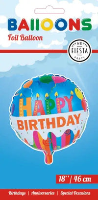 Happy Birthday Kaarsjes Versiering Folie Ballon - 45 cm - Ballonnenshop.nl