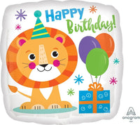 Happy Birthday Leeuw Folie Ballon - 46 cm - Ballonnenshop.nl